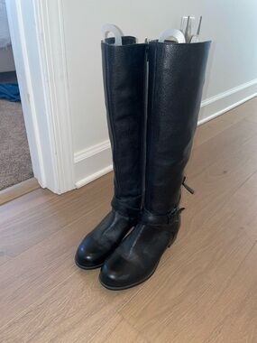 Nine West Black Leather Riding Boots